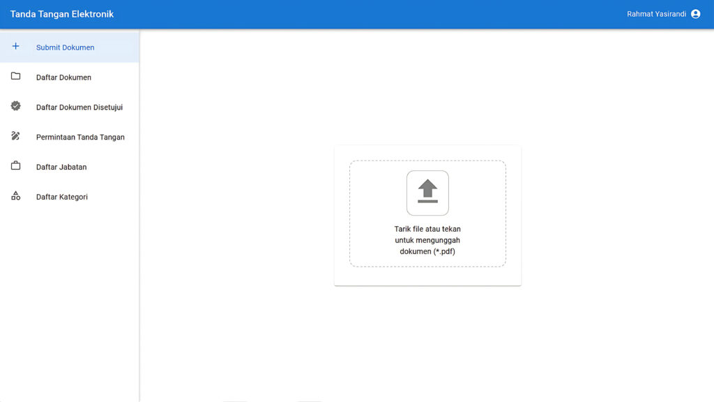 E-SIGN application interface showing digital signature and letter management features