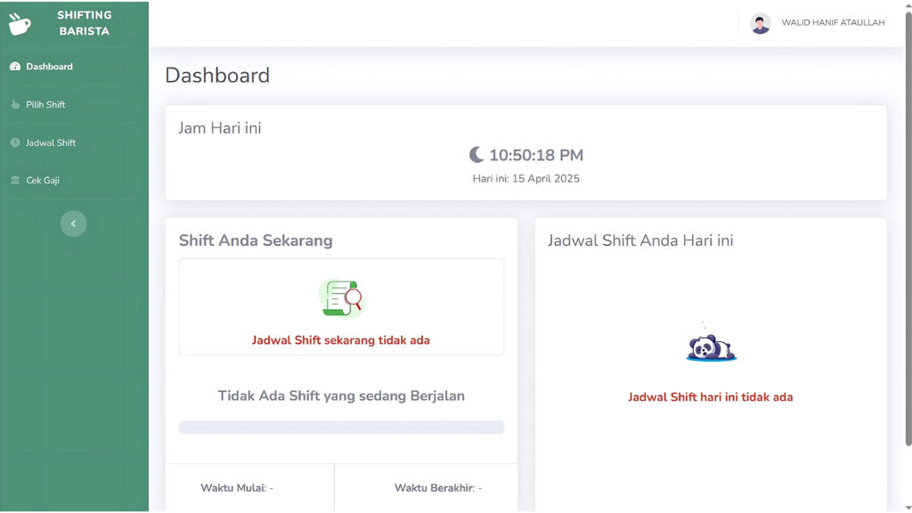 HRIS application interface for real-time scheduling and payroll tracking