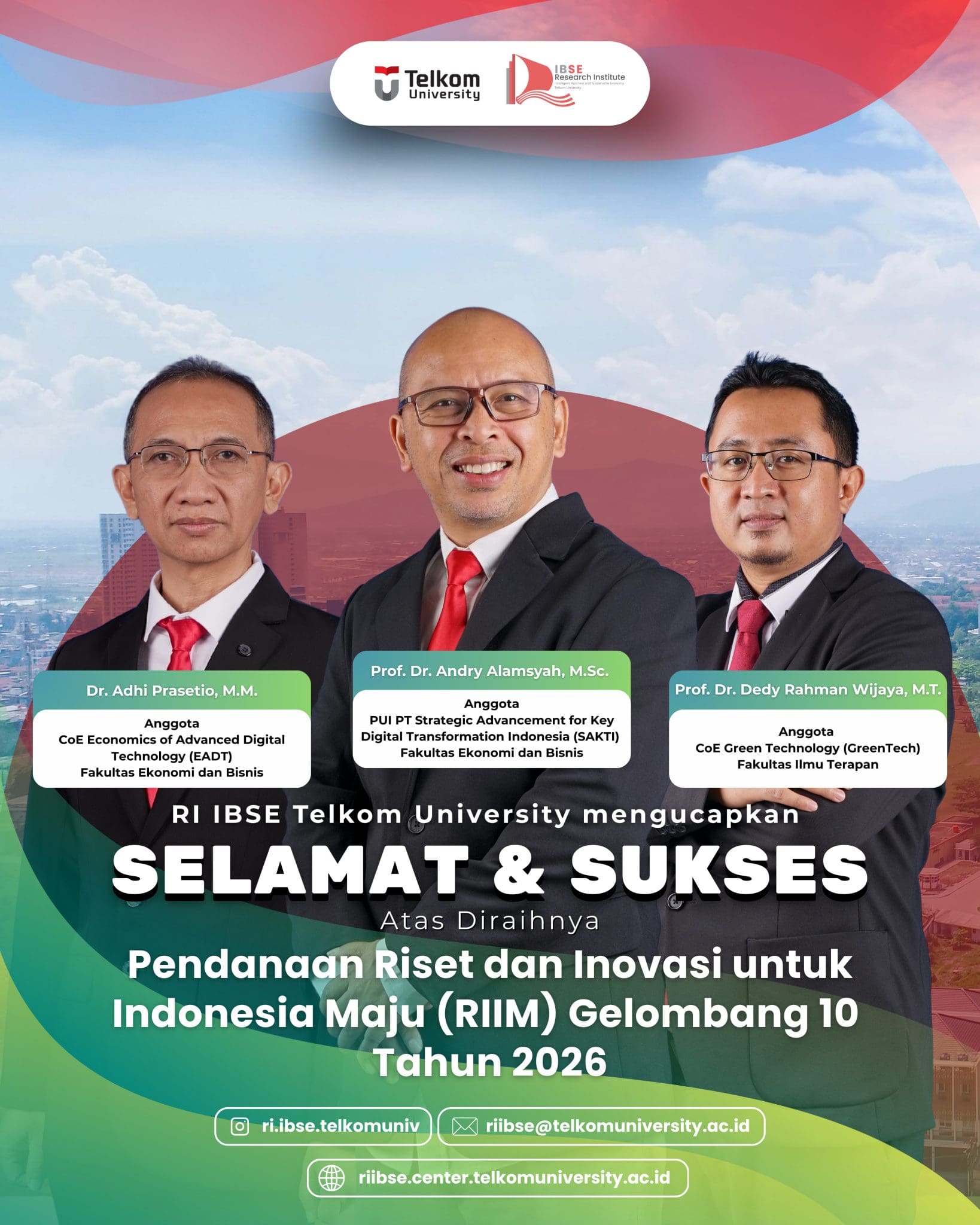 Telkom University researchers receiving RIIM 2026 research funding from BRIN